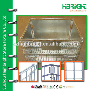 zinc plated wire pallet storage container